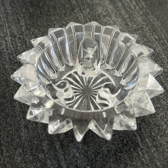 Fostoria American Lead Crystal Candle Holders Starburst MCM Original Box - Picture 3 of 4